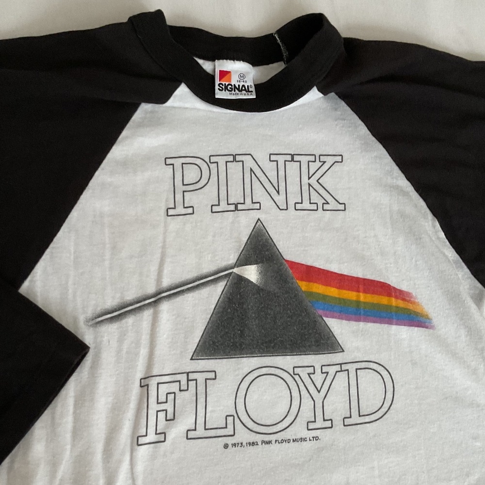 Vintage 1982 Pink Floyd Dark Side of the Moon Raglan Shirt Sz M Signal USA Made
